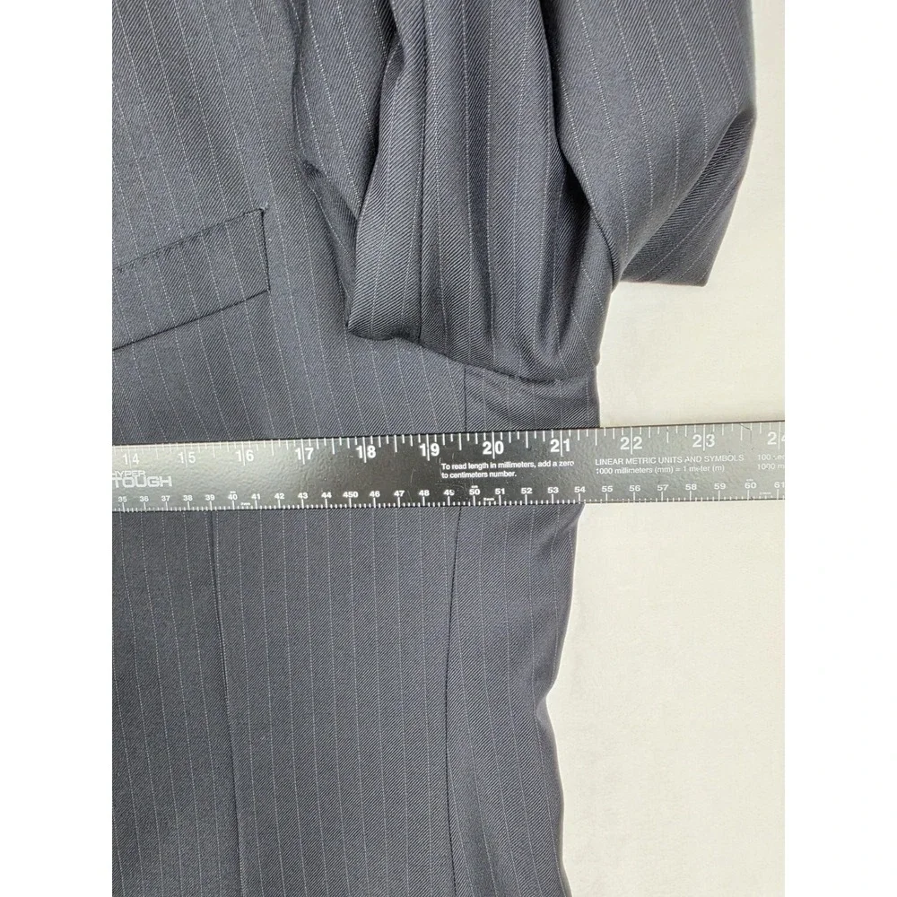Canali 1934 2Pc Pinstripe Suit Mens 44L Gray 100% Wool Made in Italy Notch
